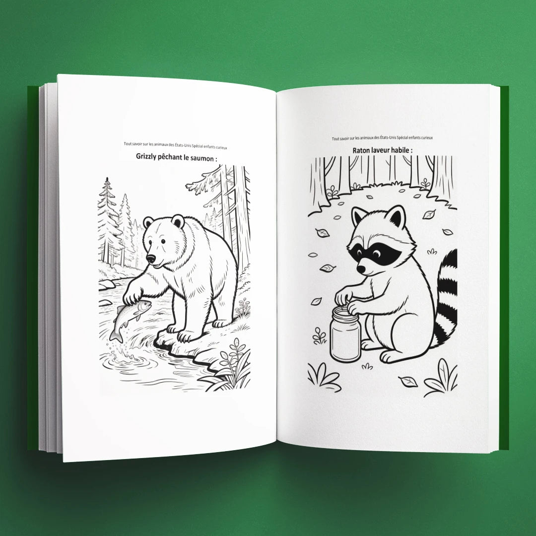 Coloriages du livre pour enfants Tout savoir sur les animaux des États-Unis (6-12 ans)