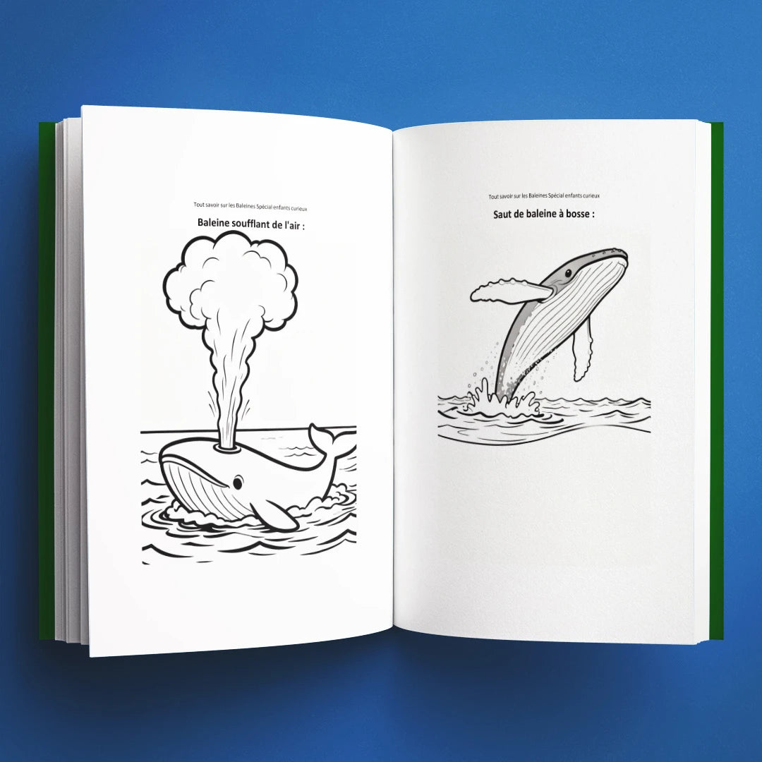 Coloriages du livre pour enfants Tout savoir sur les baleines (6-12 ans)