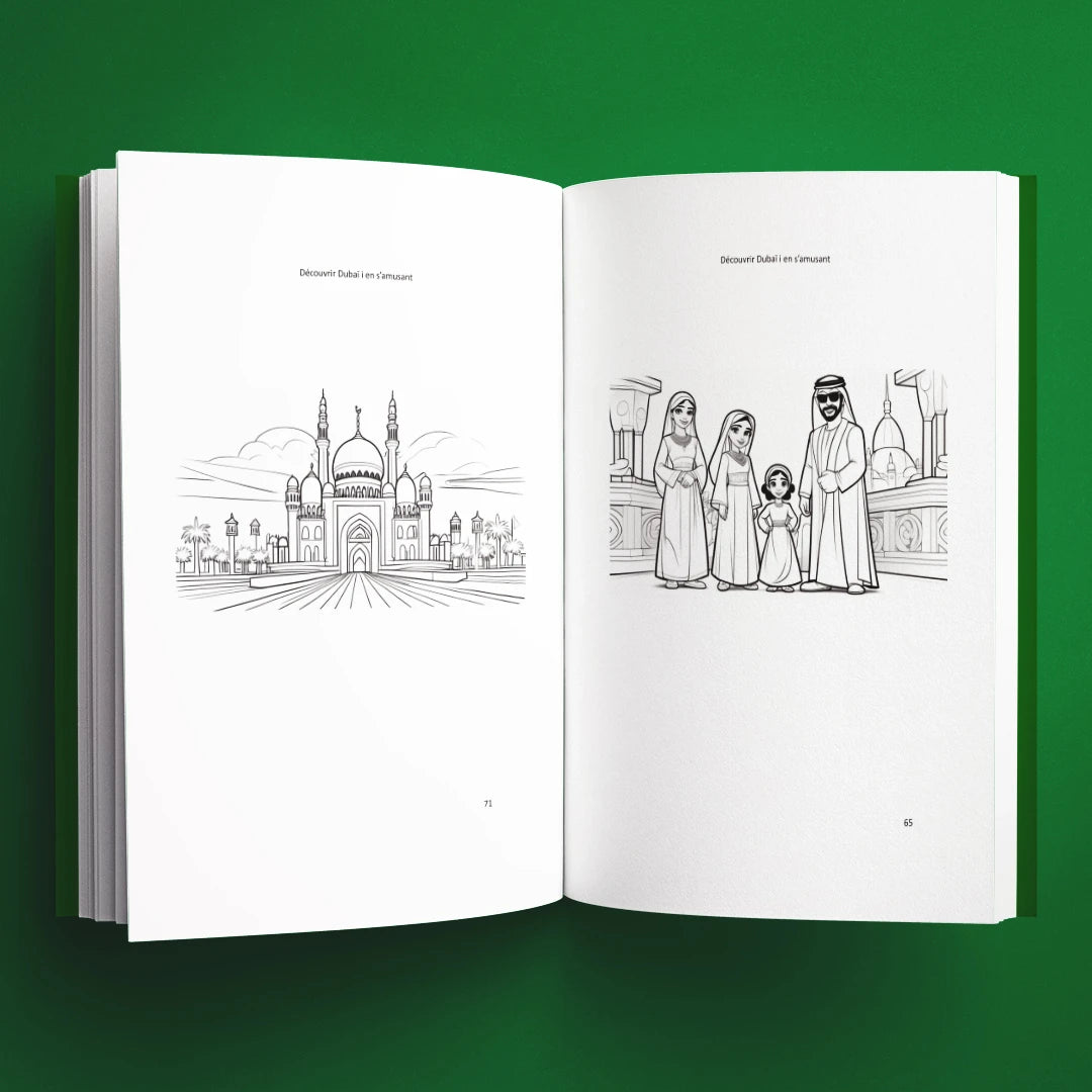 Coloriages du livre pour enfants Découvrir Dubaï en s'amusant (6-12 ans)