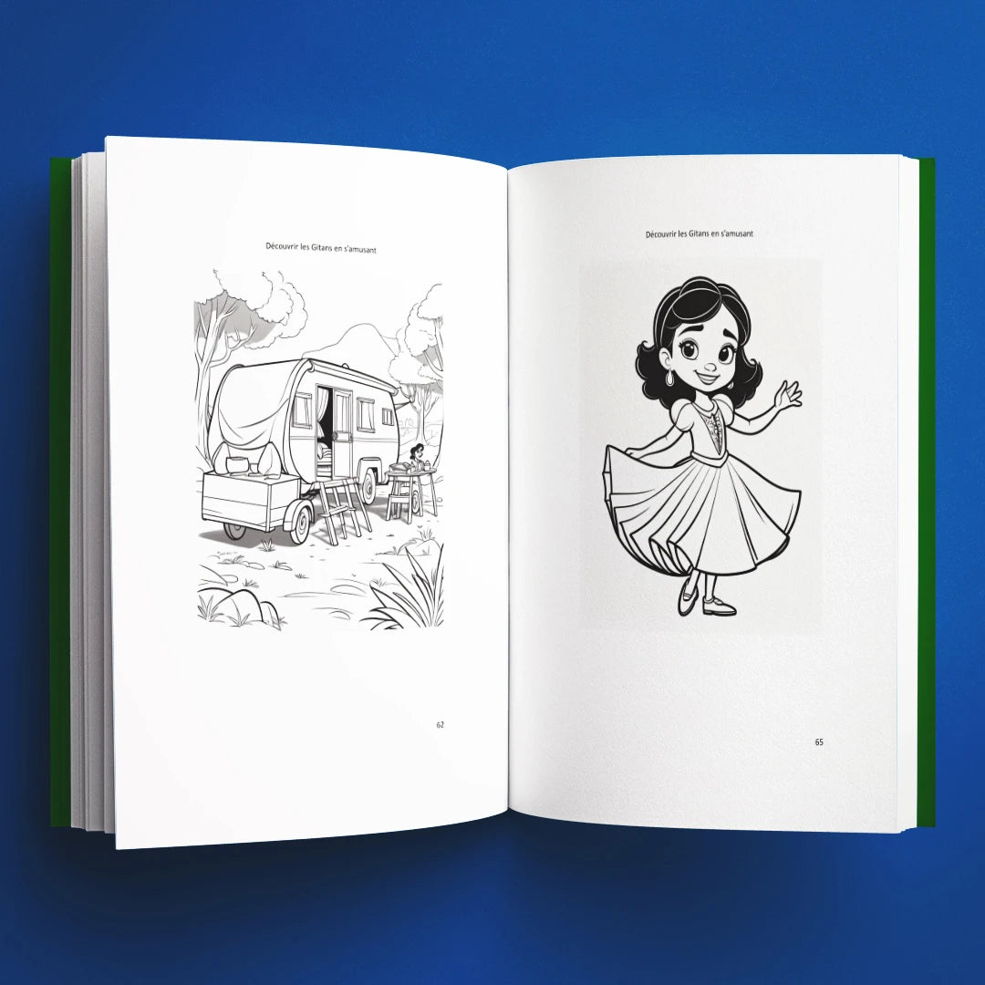 Coloriages du livre pour enfants Découvrir les Gitans en s'amusant (6-12 ans)