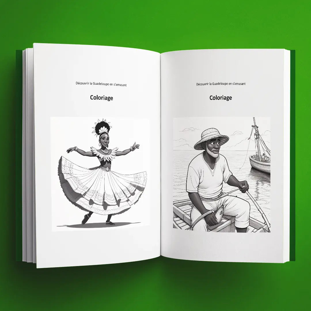 Coloriages du livre pour enfants Découvrir la Guadeloupe en s'amusant (6-12 ans)