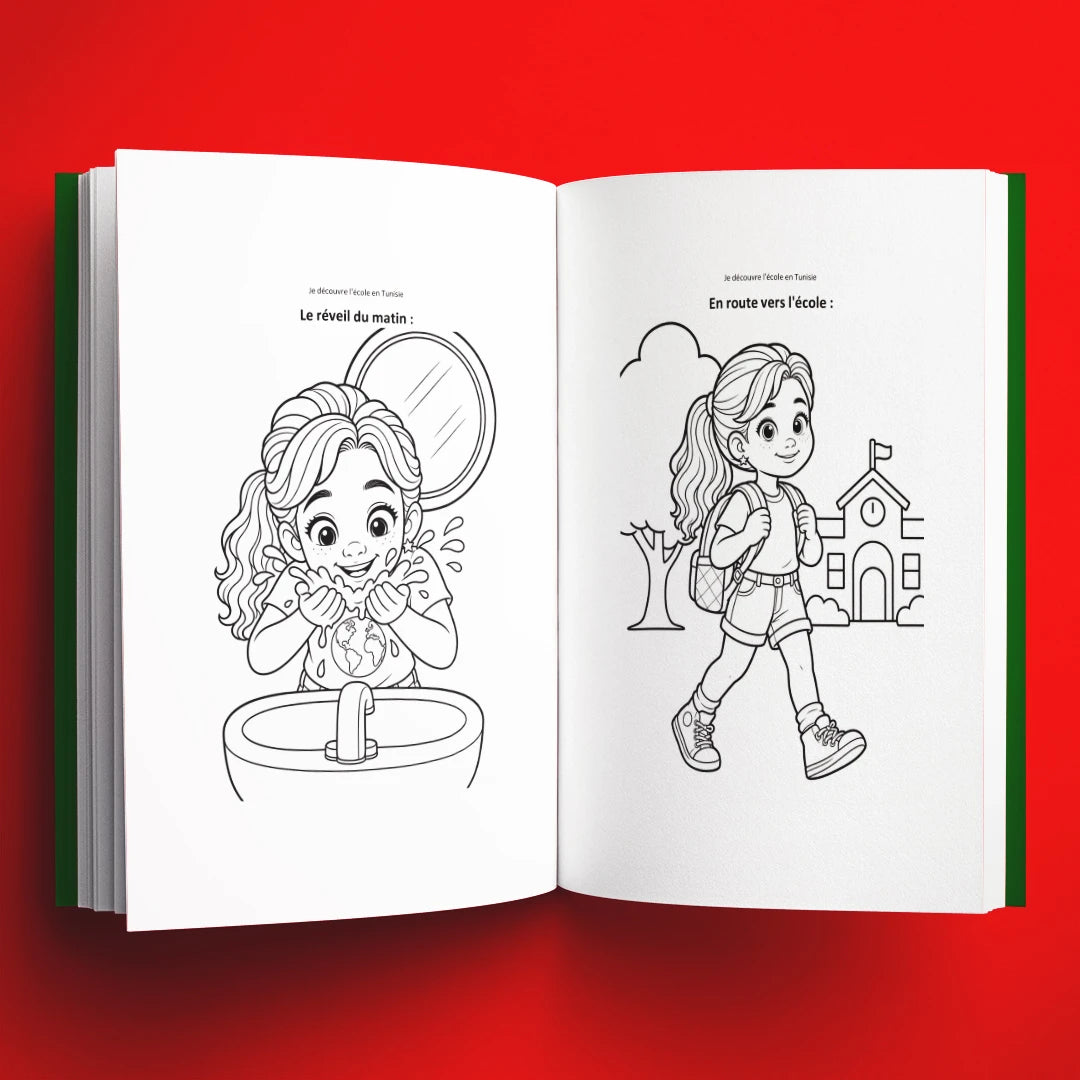 Coloriages du livre pour enfants Je découvre l'école en Tunisie (6-12 ans)