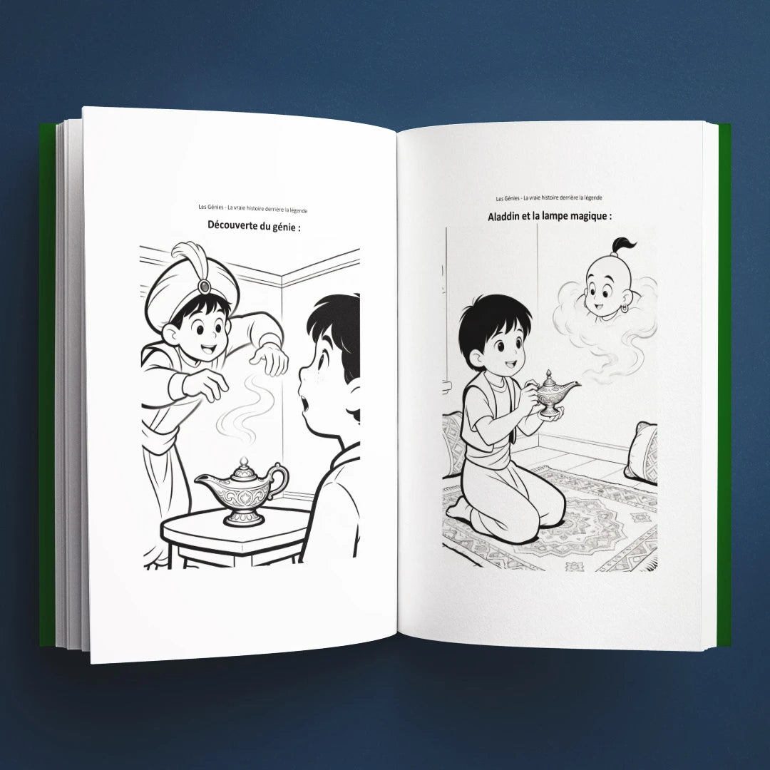 Coloriages du livre pour enfants Les génies : la vraie histoire derrière la légende (6-12 ans)