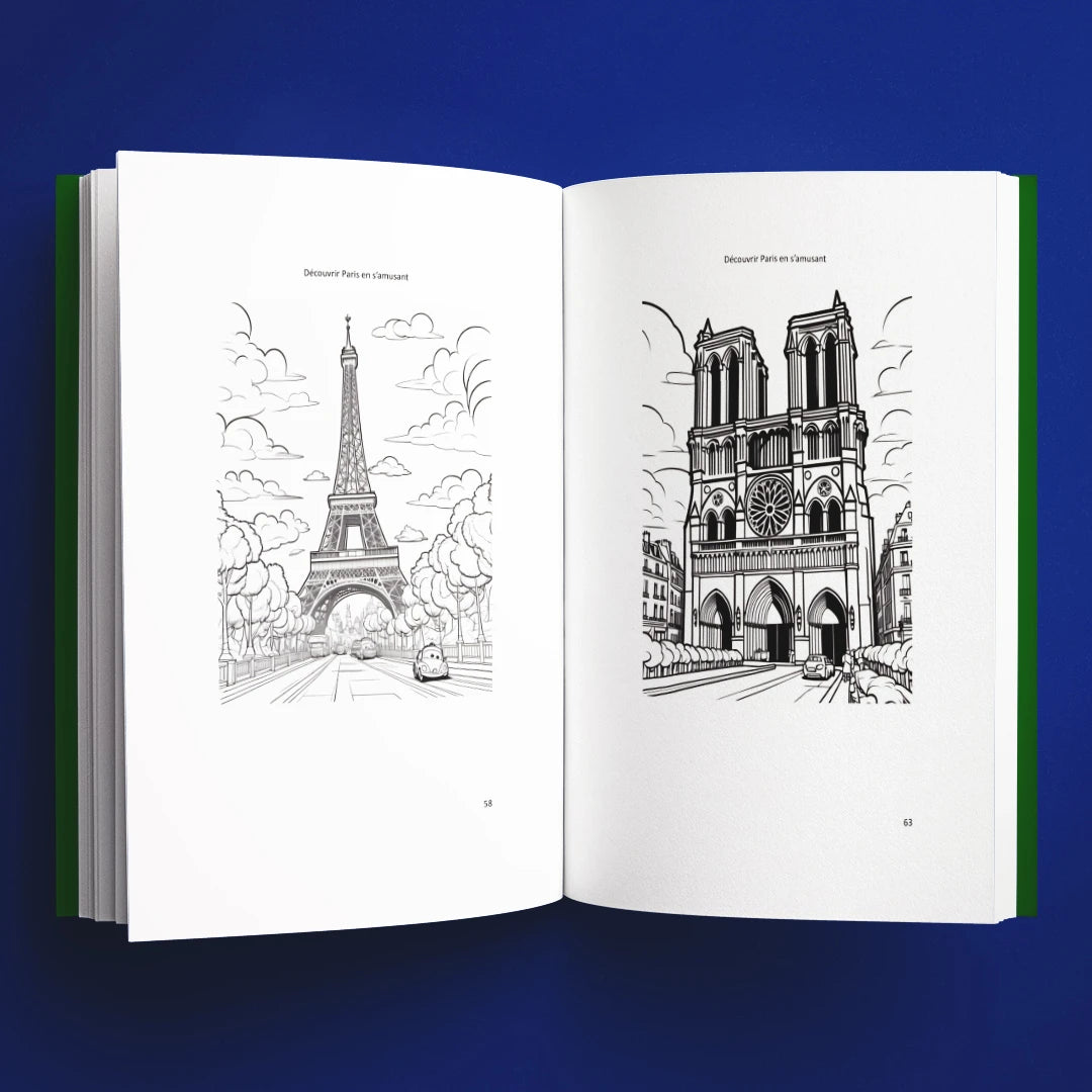 Coloriages du livre pour enfants Découvrir Paris en s'amusant (6-12 ans)