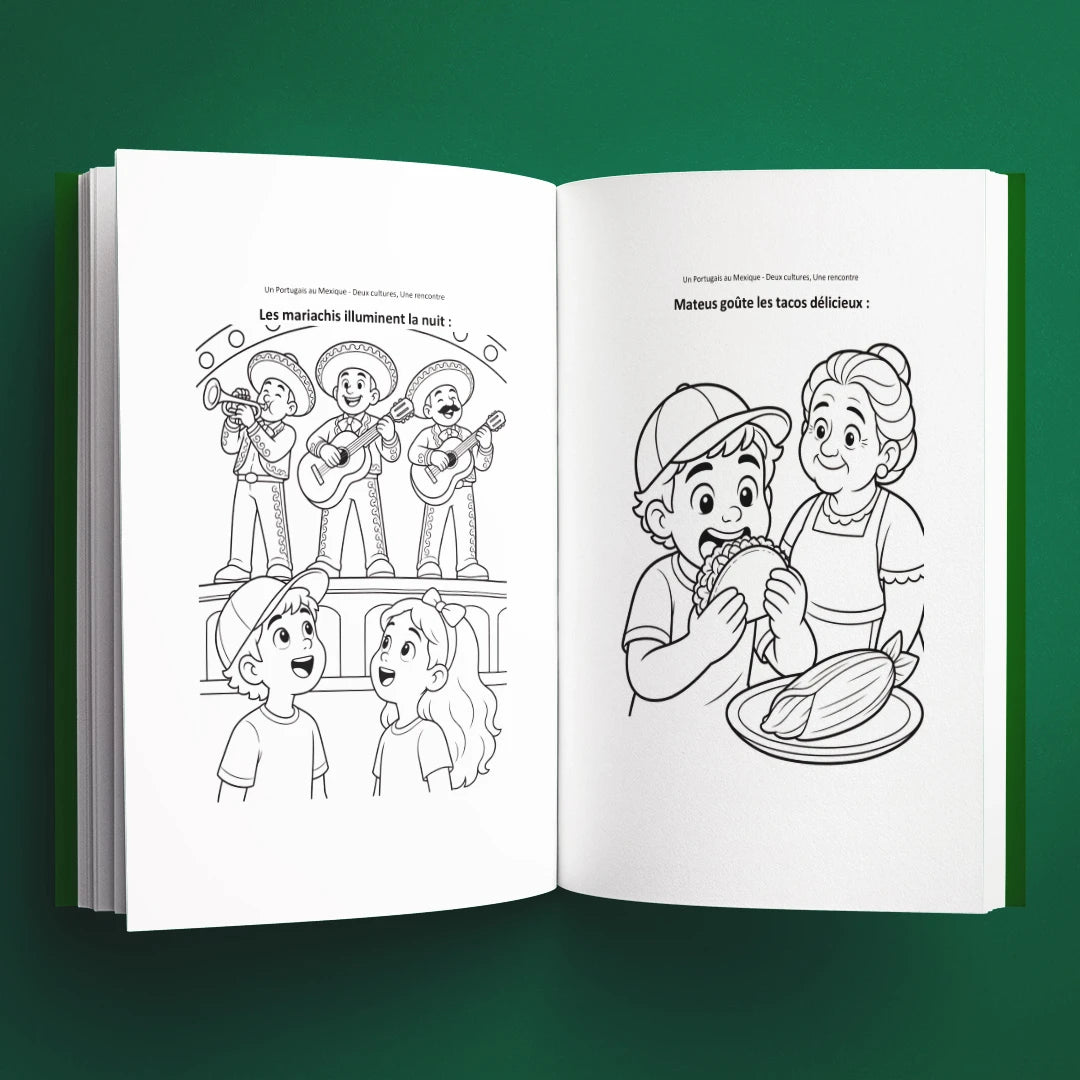 Coloriages du livre pour enfants Un Portugais au Mexique : deux cultures, une rencontre (6-12 ans)