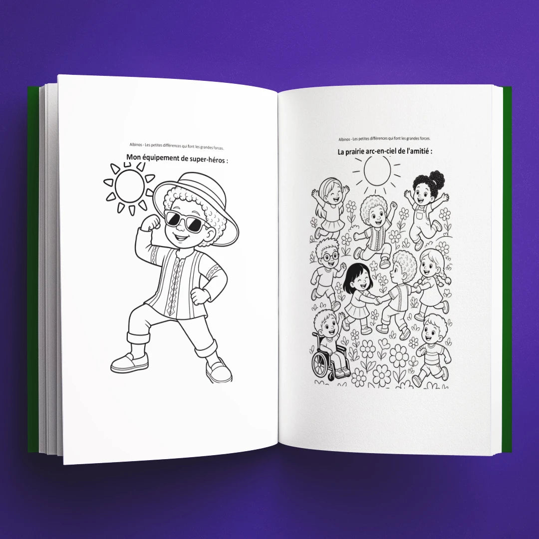 Coloriages du livre pour enfants Albinos : les petites différences qui font les grandes forces (6-12 ans)