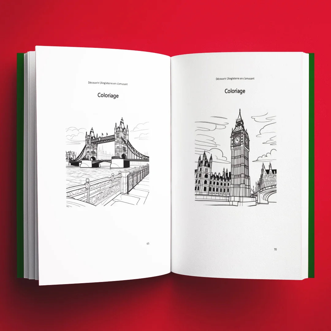 Coloriages du livre pour enfants Découvrir l'Angleterre en s'amusant (6-12 ans)