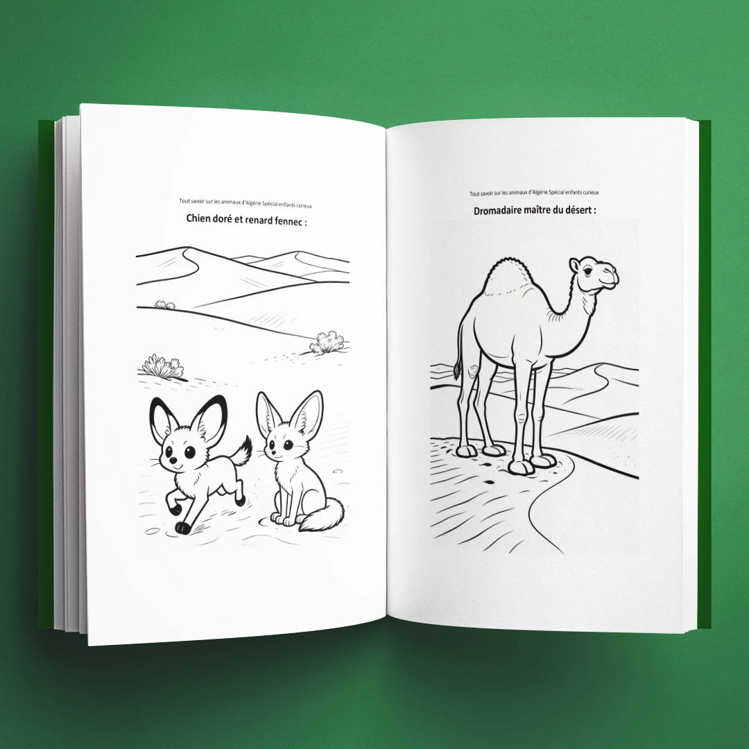 Coloriages du livre pour enfants Tout savoir sur les animaux d'Algérie (6-12 ans)