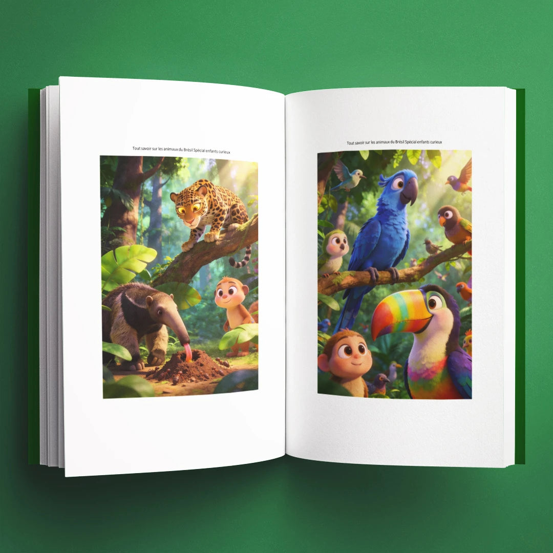 Illustrations du livre pour enfants Tout savoir sur les animaux du Brésil (6-12 ans)