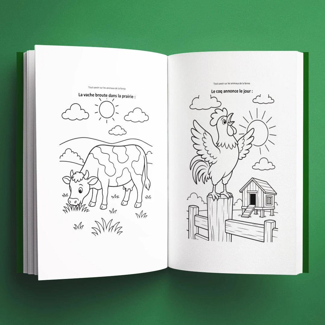 Coloriages du livre pour enfants Tout savoir sur les animaux de la ferme (6-12 ans)