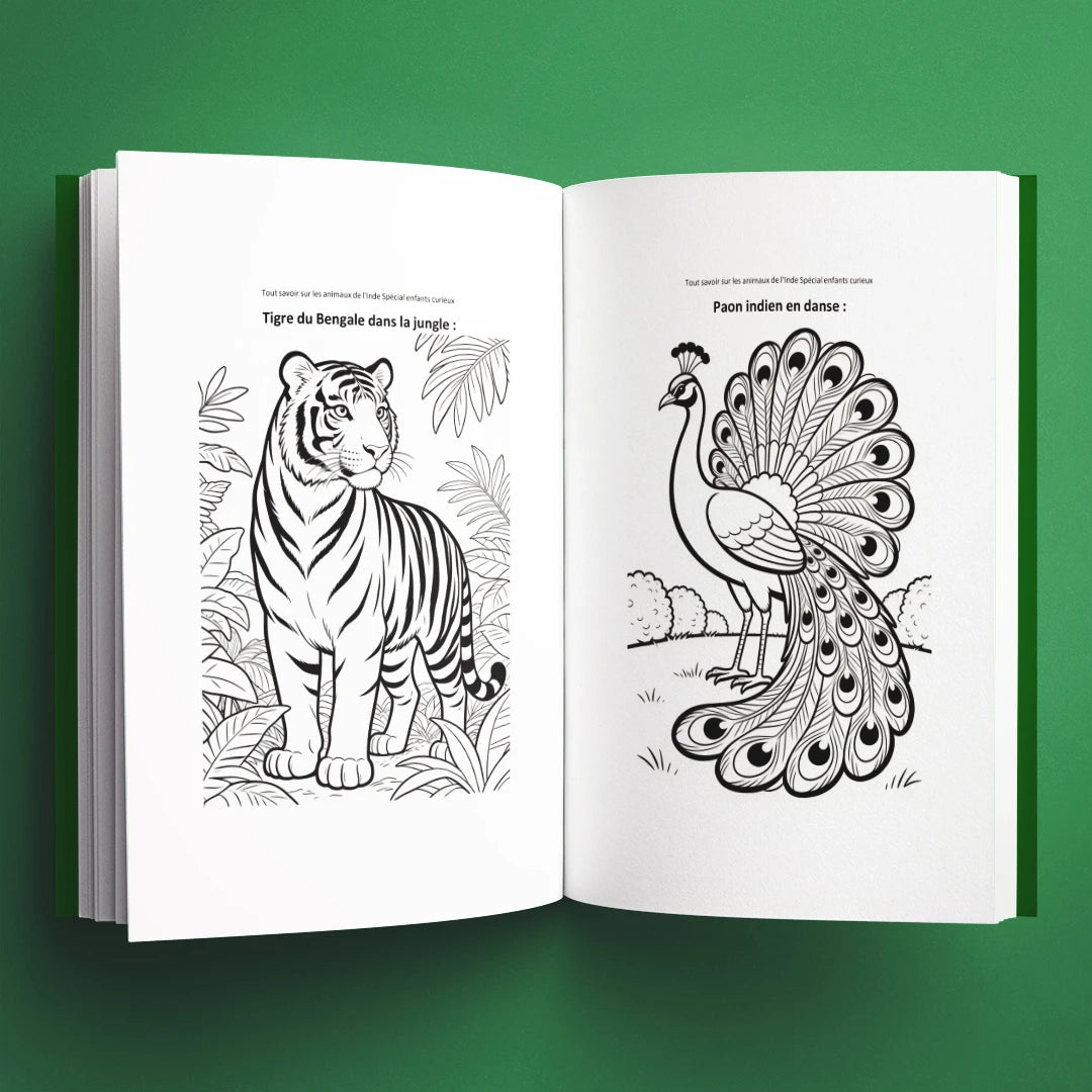 Coloriages du livre pour enfants Tout savoir sur les animaux de l'Inde (6-12 ans)