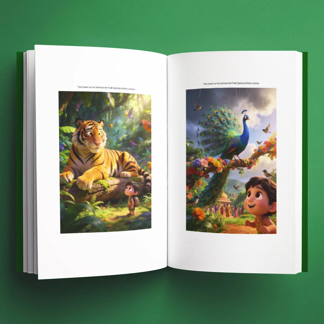 Illustrations du livre pour enfants Tout savoir sur les animaux de l'Inde (6-12 ans)