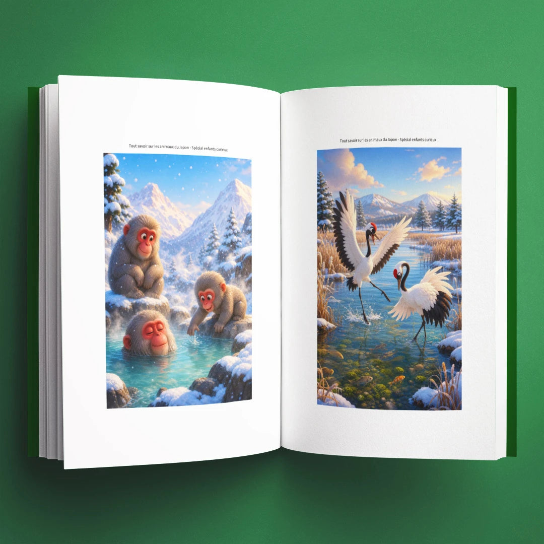 Illustrations du livre pour enfants Tout savoir sur les animaux du Japon (6-12 ans)