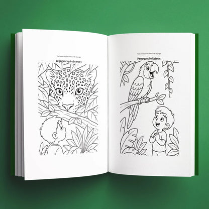 Coloriages du livre pour enfants Tout savoir sur les animaux de la jungle (6-12 ans)