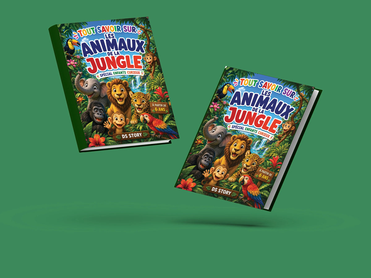 Couverture du livre pour enfants Tout savoir sur les animaux de la jungle (6-12 ans)