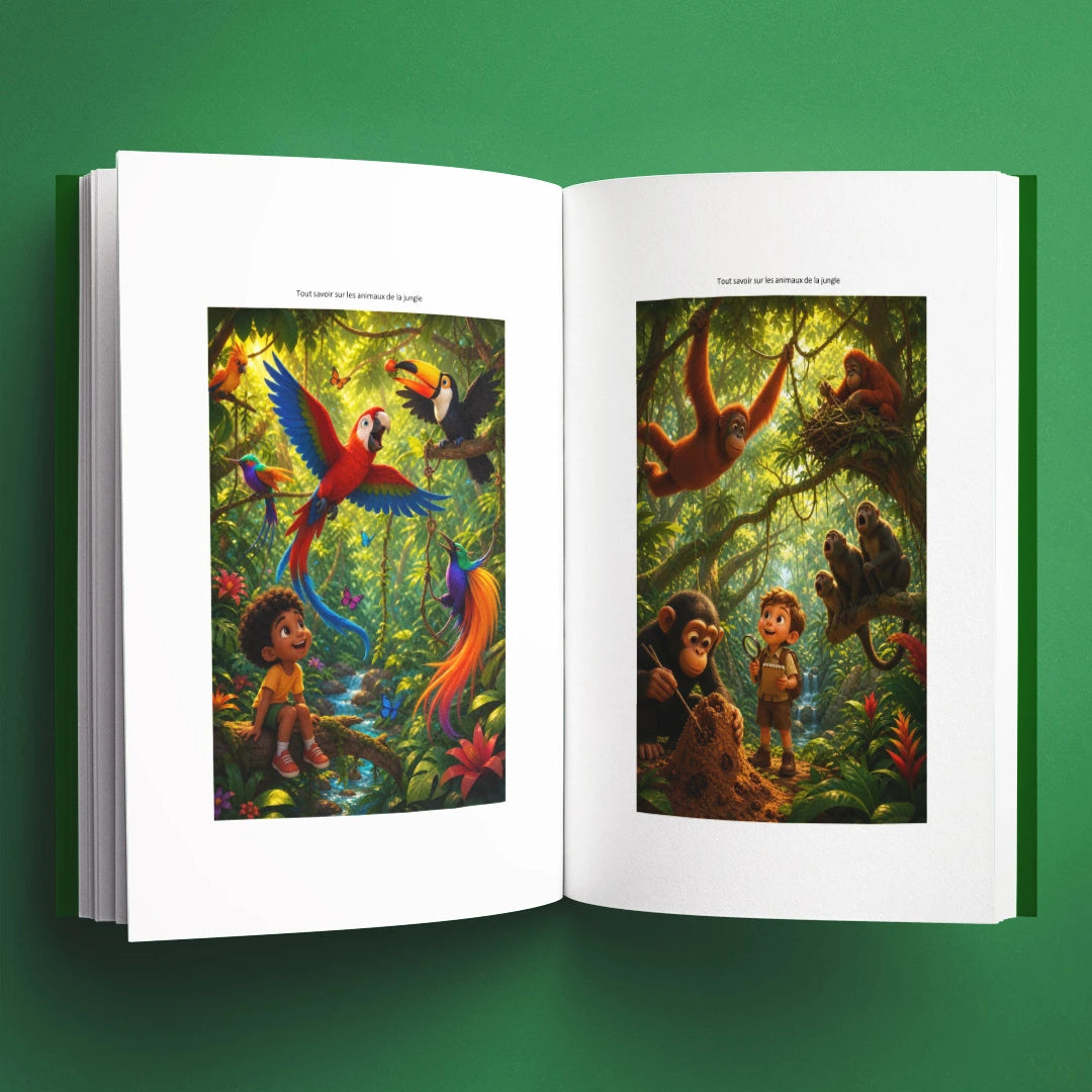 Illustrations du livre pour enfants Tout savoir sur les animaux de la jungle (6-12 ans)
