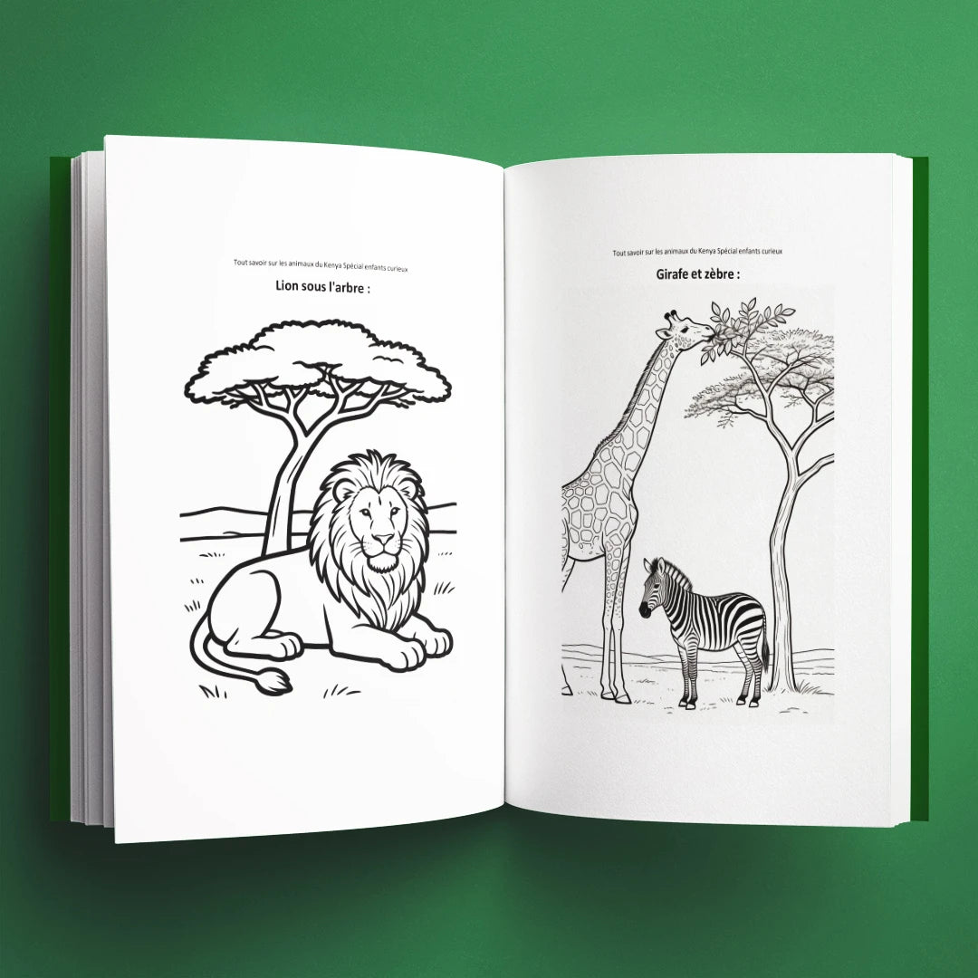 Coloriages du livre pour enfants Tout savoir sur les animaux du Kenya (6-12 ans)