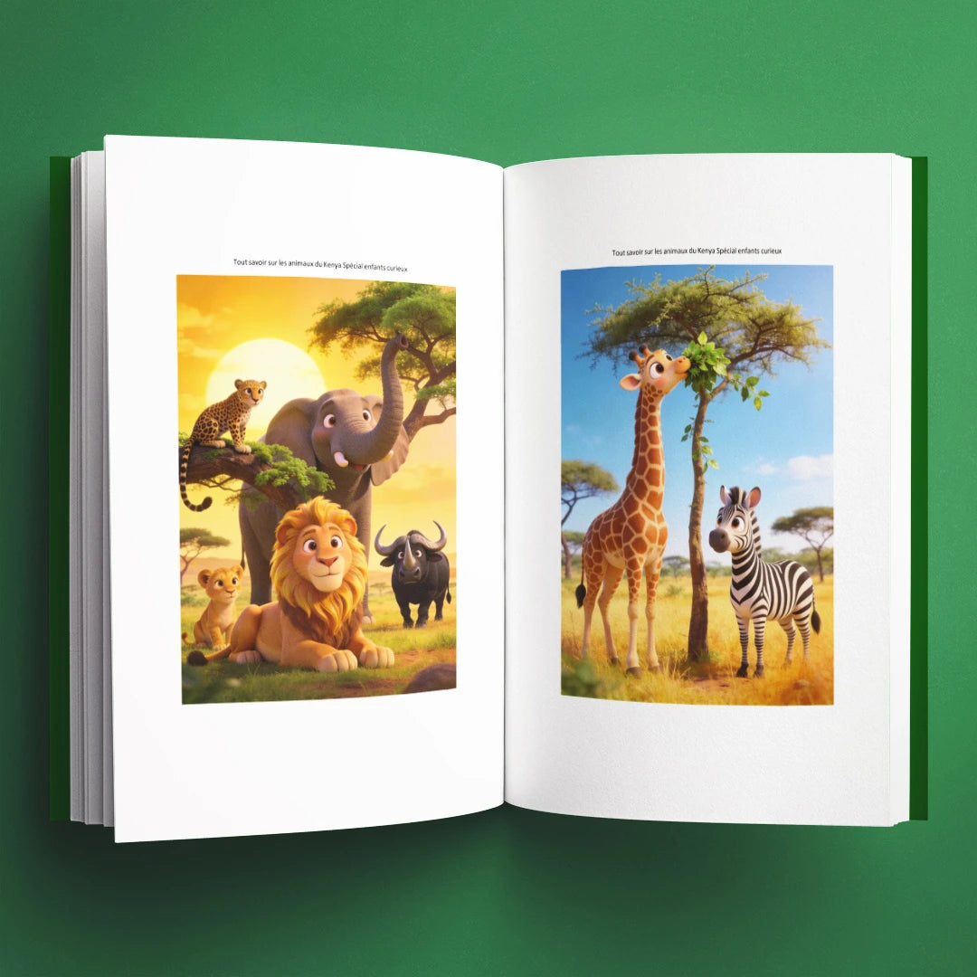 Illustrations du livre pour enfants Tout savoir sur les animaux du Kenya (6-12 ans)