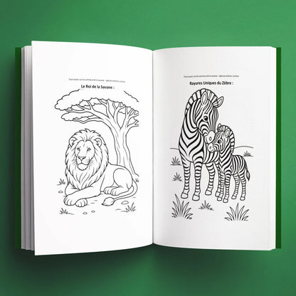 Coloriages du livre pour enfants Tout savoir sur les animaux de la savane (6-12 ans)