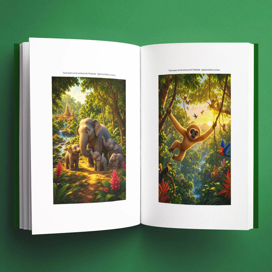 Illustrations du livre pour enfants Tout savoir sur les animaux de Thaïlande (6-12 ans)