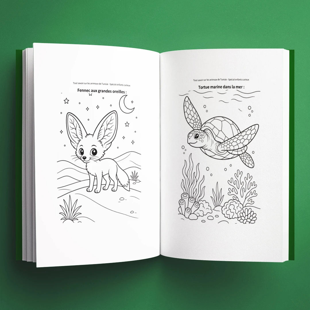 Coloriages du livre pour enfants Tout savoir sur les animaux de Tunisie (6-12 ans)
