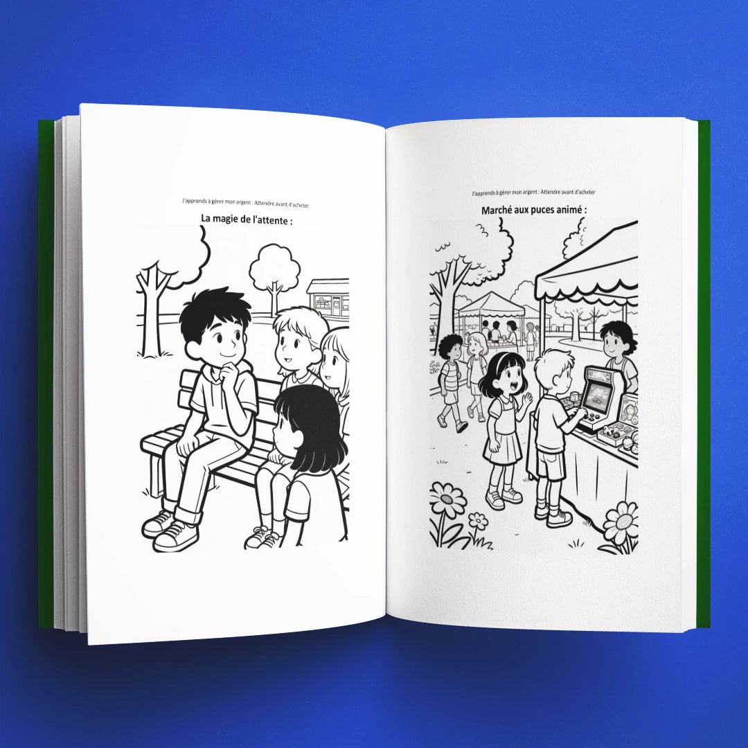 Coloriages du livre pour enfants J'apprends à gérer mon argent : Attendre avant d'acheter (6-12 ans)