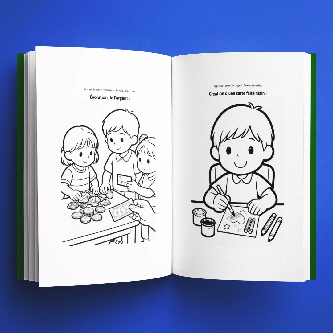 Coloriages du livre pour enfants J'apprends à gérer mon argent : Faire les bons choix (6-12 ans)