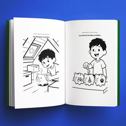 Coloriages du livre pour enfants J'apprends à gérer mon argent : Économiser (6-12 ans)