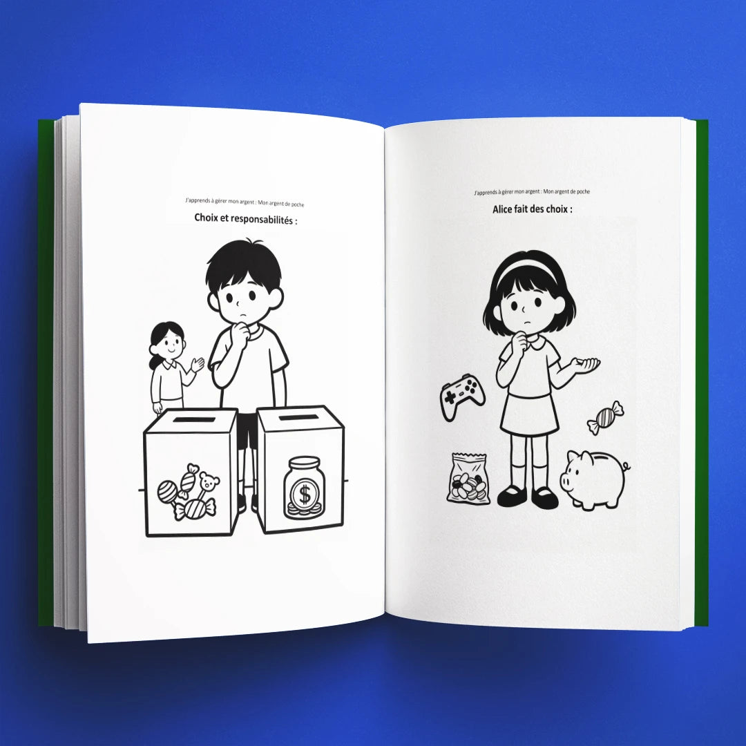 Coloriages du livre pour enfants J'apprends à gérer mon argent : Mon argent de poche (6-12 ans)