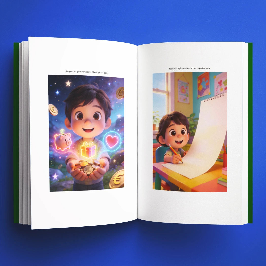 Illustrations du livre pour enfants J'apprends à gérer mon argent : Mon argent de poche (6-12 ans)
