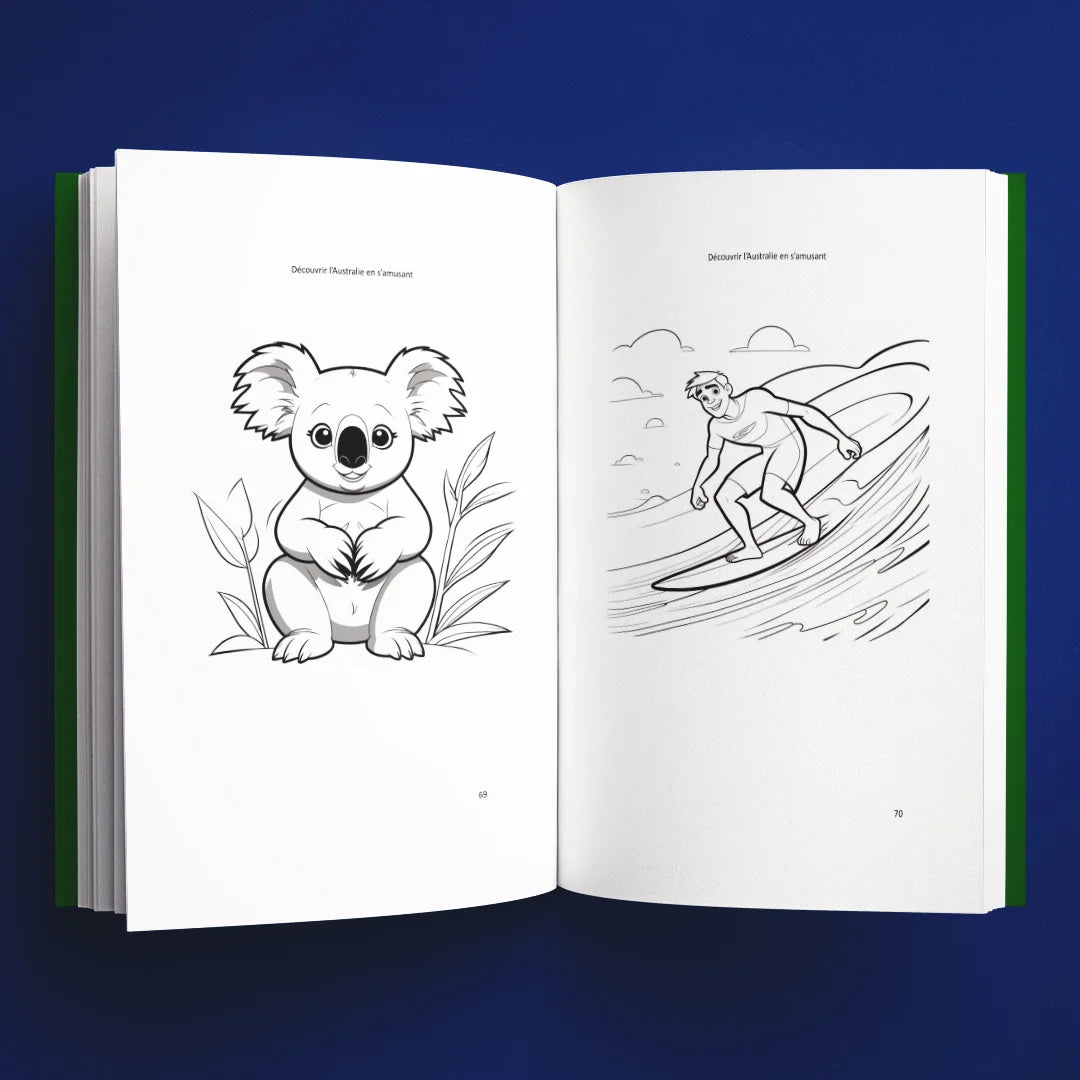 Coloriages du livre pour enfants Découvrir l'Australie en s'amusant (6-12 ans)