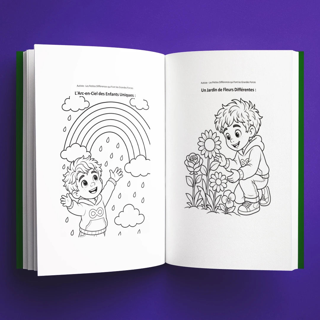Coloriages du livre pour enfants Autiste : les petites différences qui font les grandes forces (6-12 ans)
