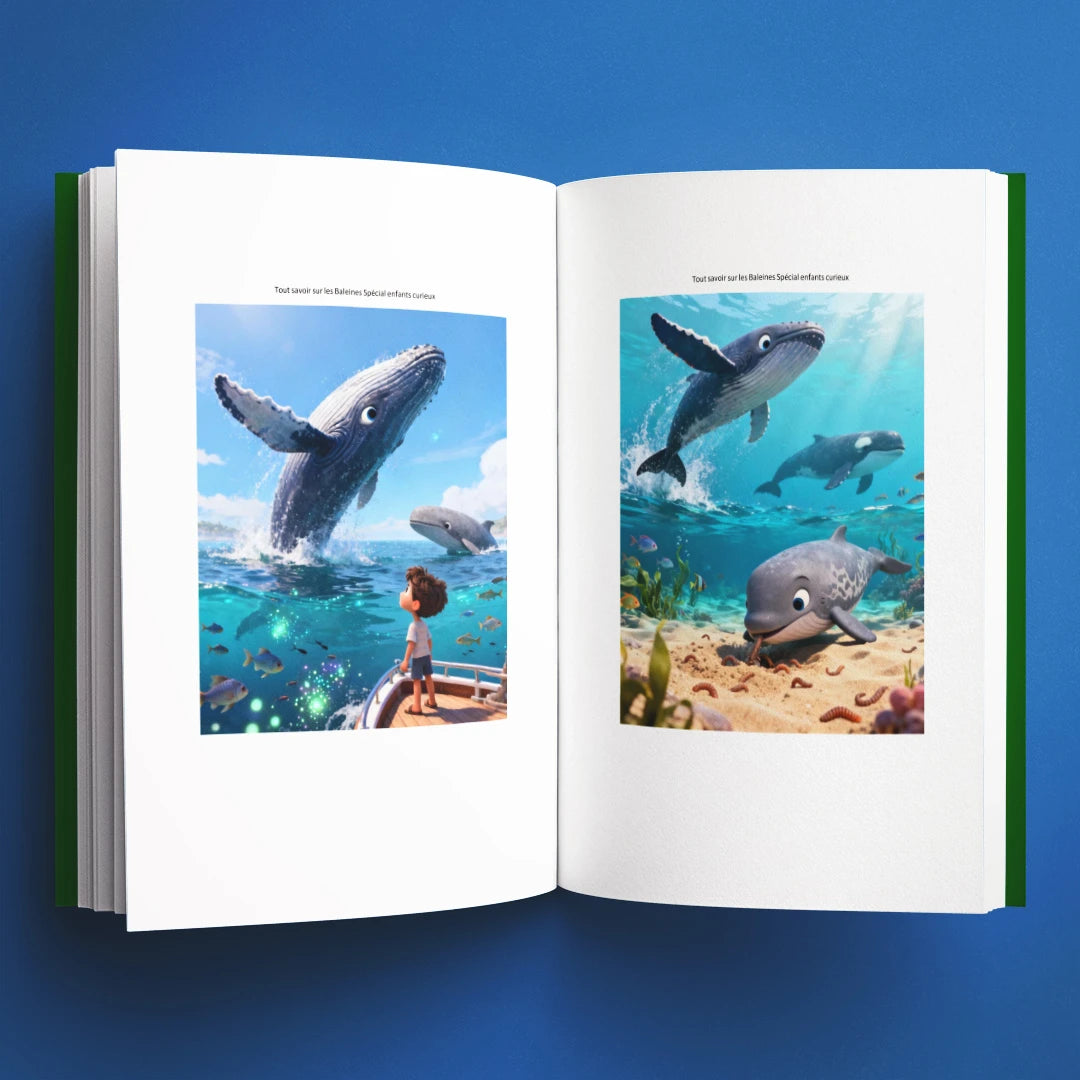 Illustrations du livre pour enfants Tout savoir sur les baleines (6-12 ans)