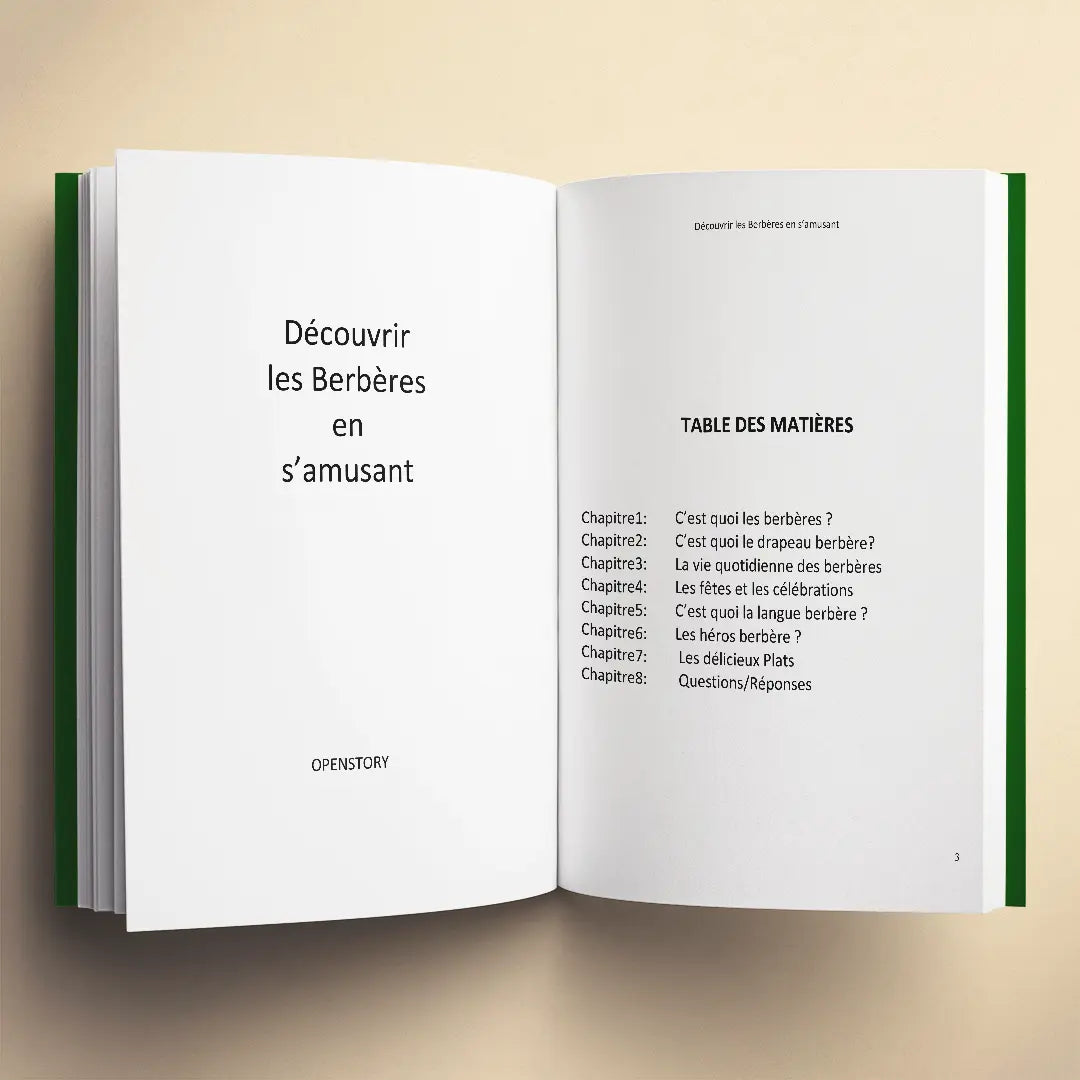 Extrait des chapitres du livre pour enfants Découvrir les Berbères en s'amusant (6-12 ans)