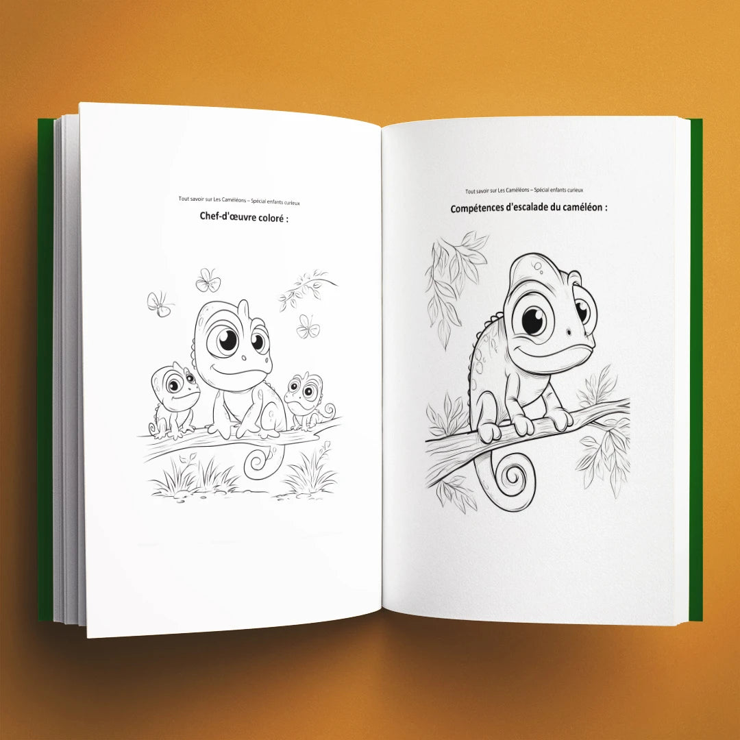Coloriages du livre pour enfants Tout savoir sur les caméléons (6-12 ans)