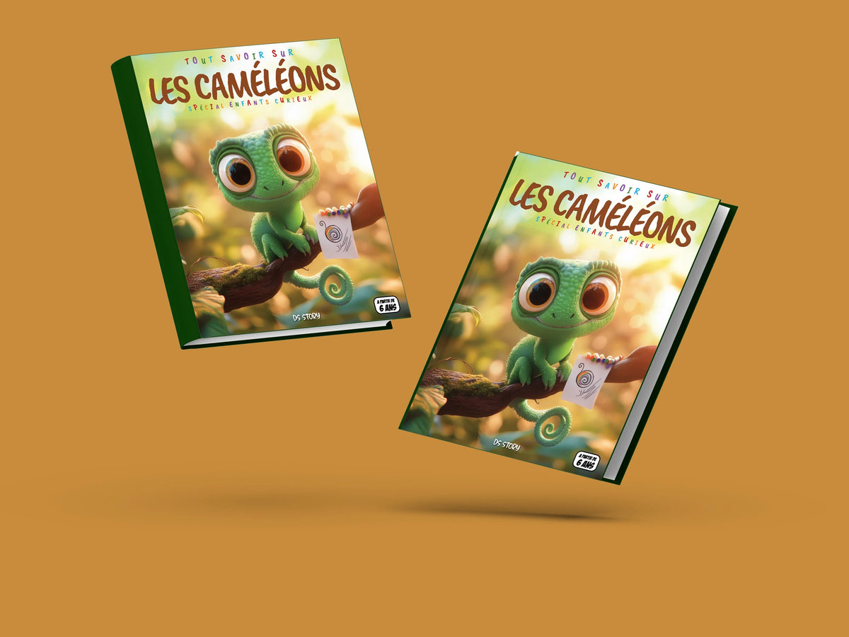 Couverture du livre pour enfants Tout savoir sur les caméléons (6-12 ans)