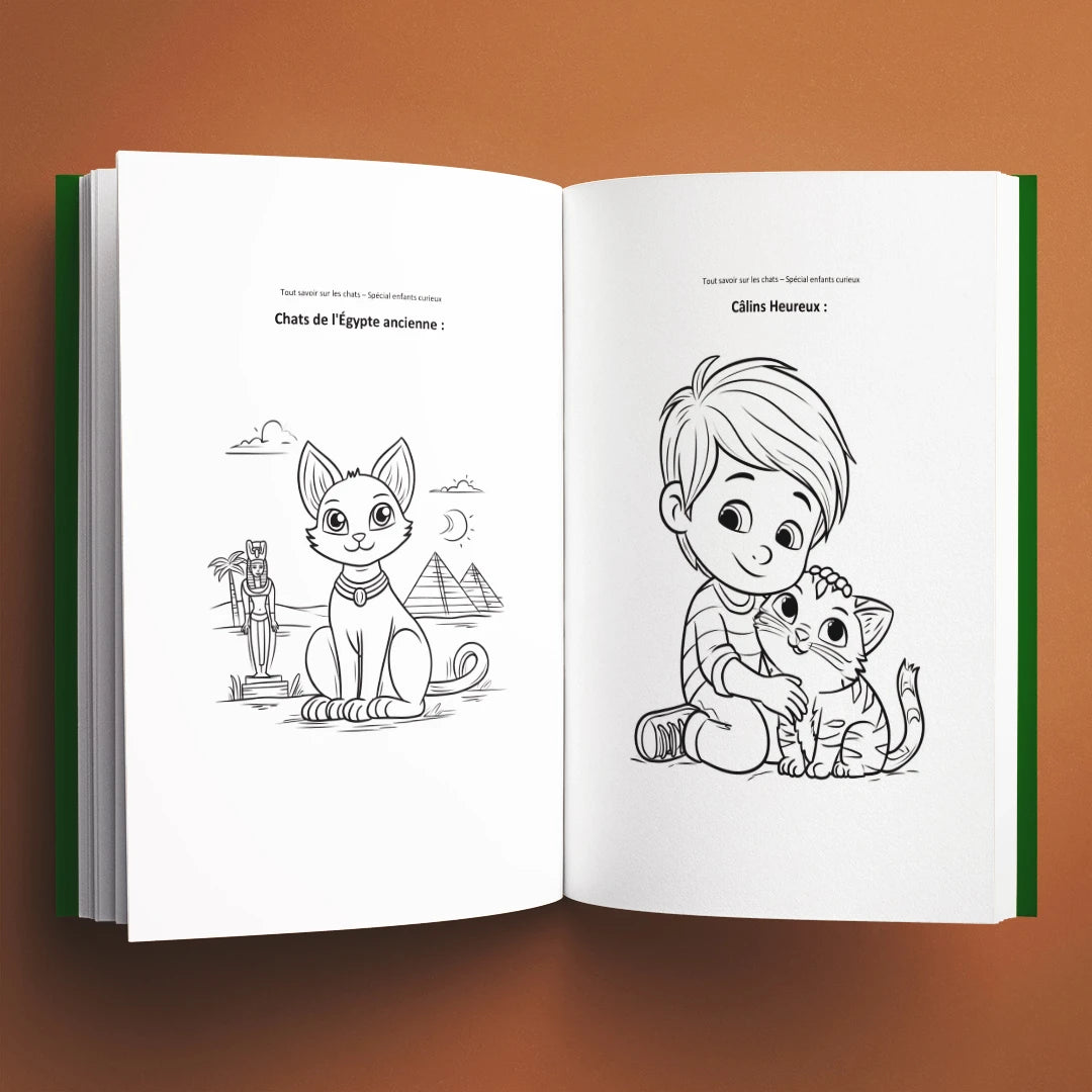 Coloriages du livre pour enfants Tout savoir sur les chats (6-12 ans)