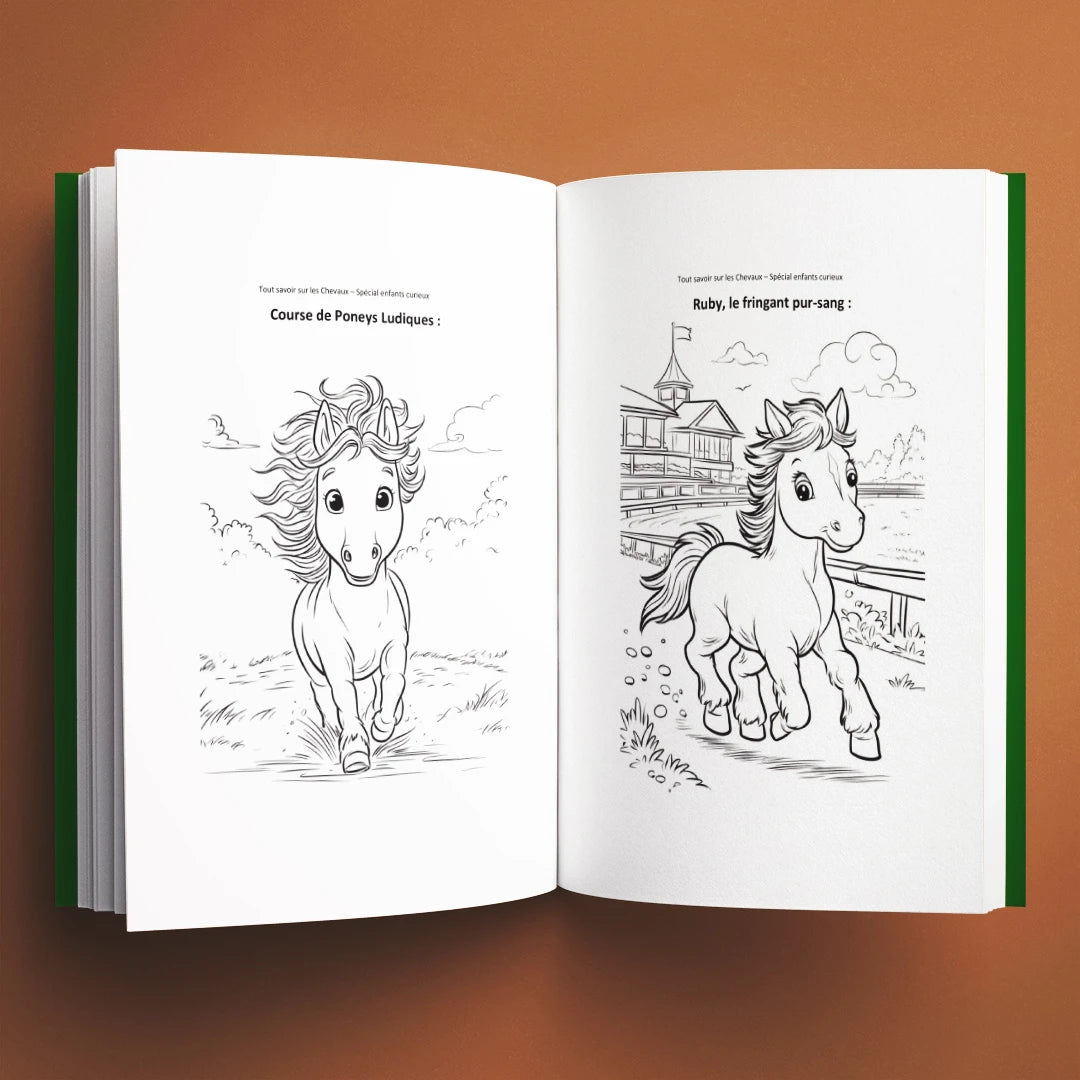 Coloriages du livre pour enfants Tout savoir sur les chevaux (6-12 ans)