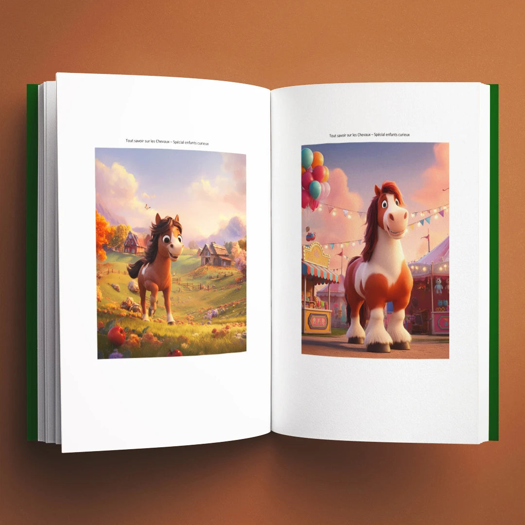Illustrations du livre pour enfants Tout savoir sur les chevaux (6-12 ans)