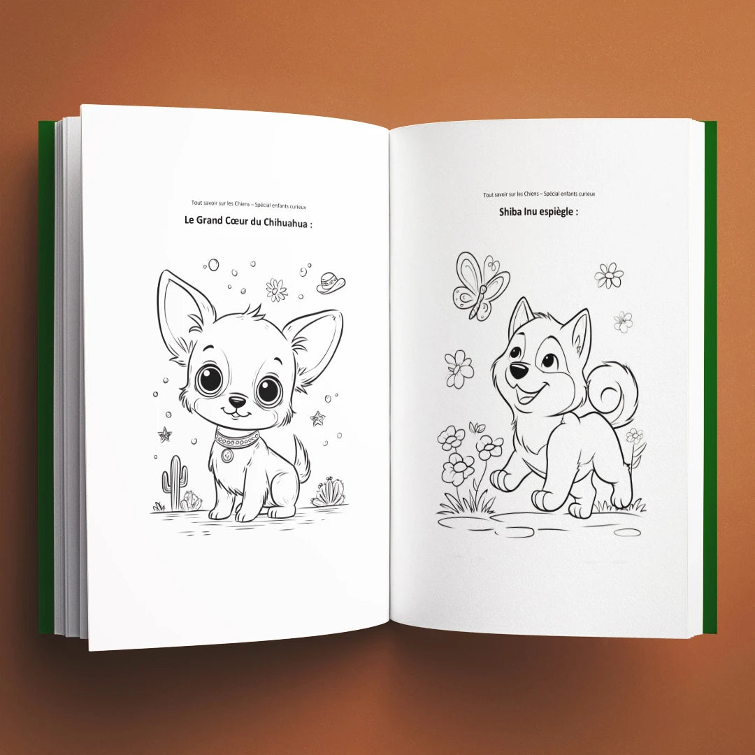 Coloriages du livre pour enfants Tout savoir sur les chiens (6-12 ans)