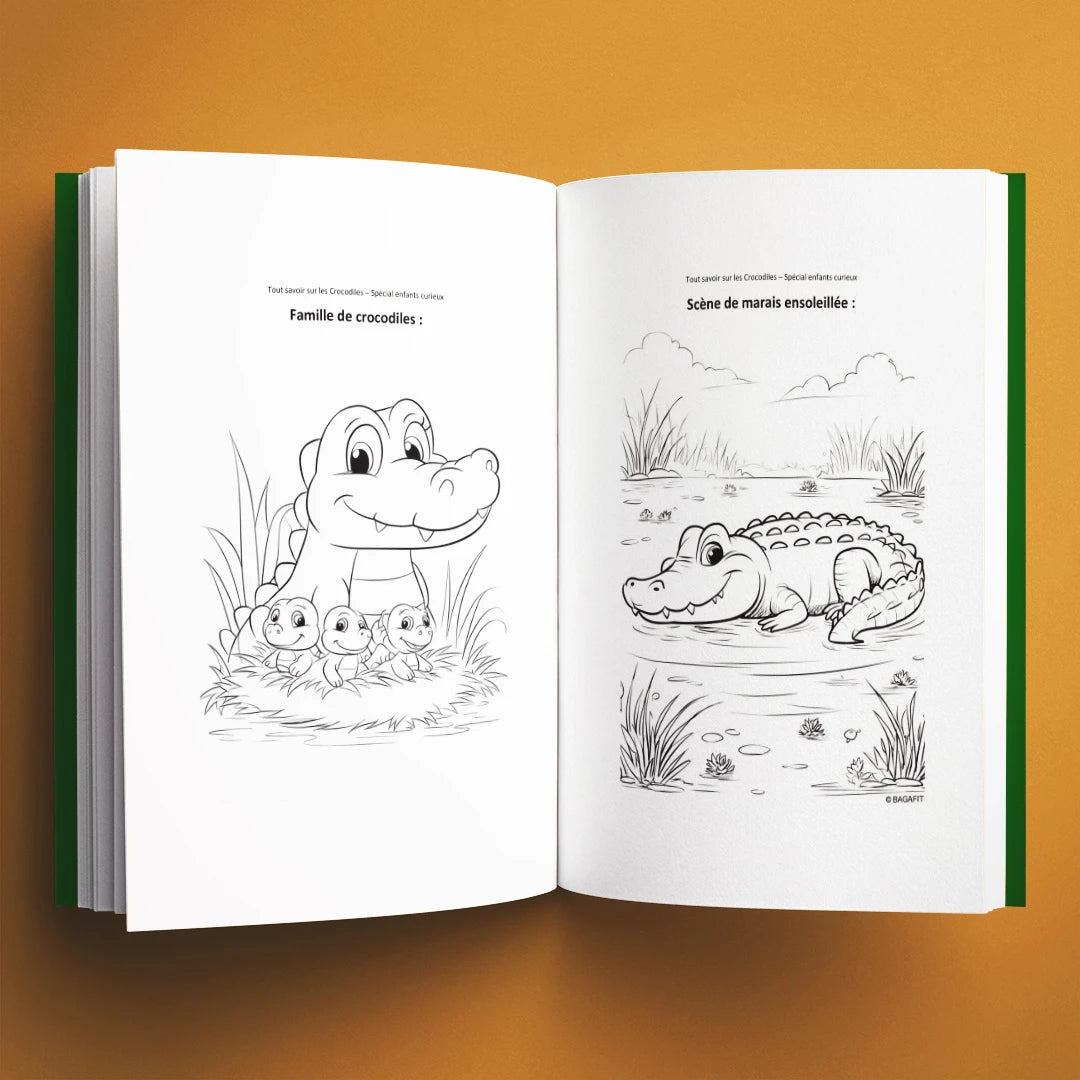 Coloriages du livre pour enfants Tout savoir sur les crocodiles (6-12 ans)