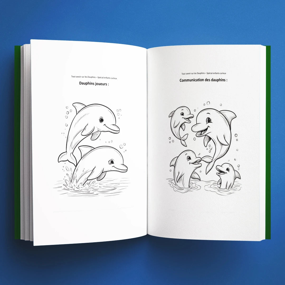 Coloriages du livre pour enfants Tout savoir sur les dauphins (6-12 ans)
