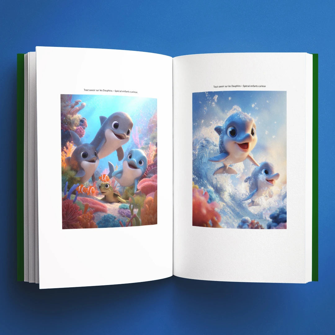 Illustrations du livre pour enfants Tout savoir sur les dauphins (6-12 ans)