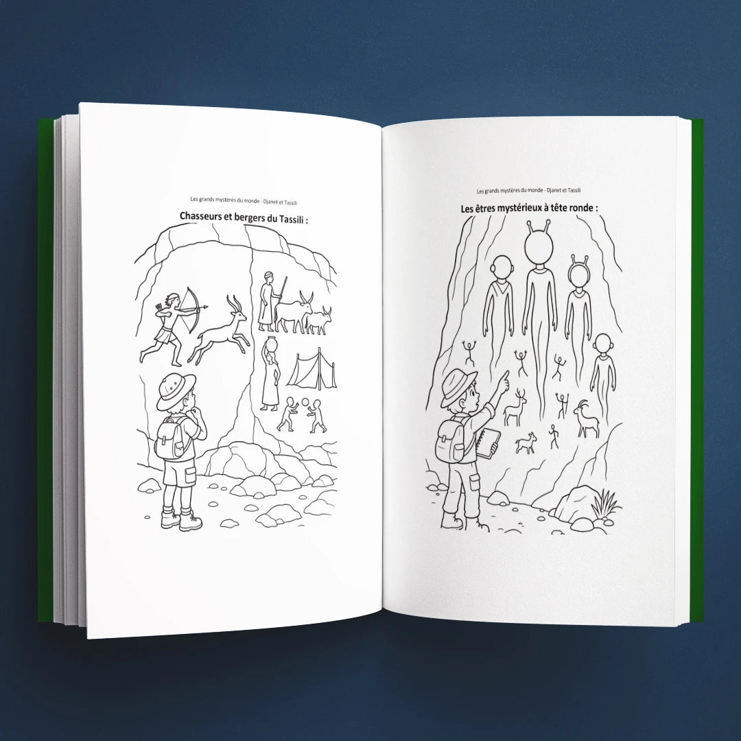 Coloriages du livre pour enfants Djanet et le Tassili : la vraie histoire derrière le mystère (6-12 ans)