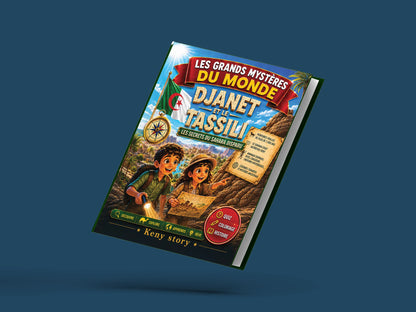 Couverture du livre pour enfants Djanet et le Tassili : la vraie histoire derrière le mystère (6-12 ans)