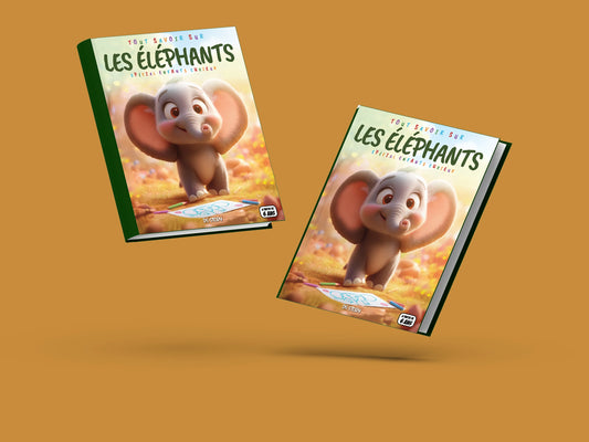 Couverture du livre pour enfants Tout savoir sur les éléphants (6-12 ans)
