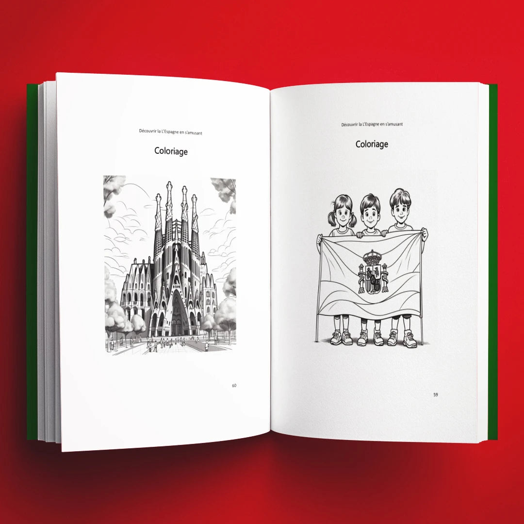 Coloriages du livre pour enfants Découvrir l'Espagne en s'amusant (6-12 ans)