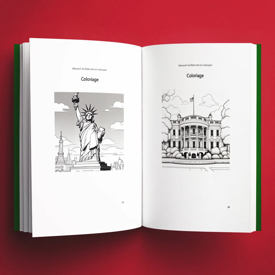 Coloriages du livre pour enfants Découvrir les États-Unis en s'amusant (6-12 ans)
