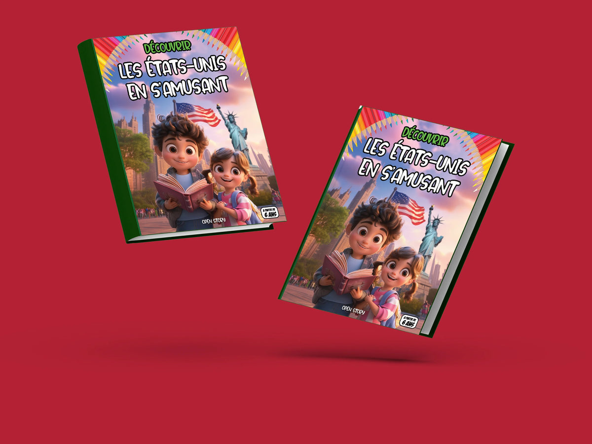 Couverture du livre pour enfants Découvrir les États-Unis en s'amusant (6-12 ans)