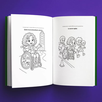 Coloriages du livre pour enfants En fauteuil roulant : les petites différences qui font les grandes forces (6-12 ans)